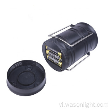 3 trong 1 trong 1 pin hoạt động bằng pin có thể thu gọn đèn lồng led di động ngoài trời với đèn chiếu sáng và đèn cảnh báo đỏ
